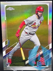 2021 Topps Chrome Image Variation Dylan Carlson Running with Bat Rookie RC